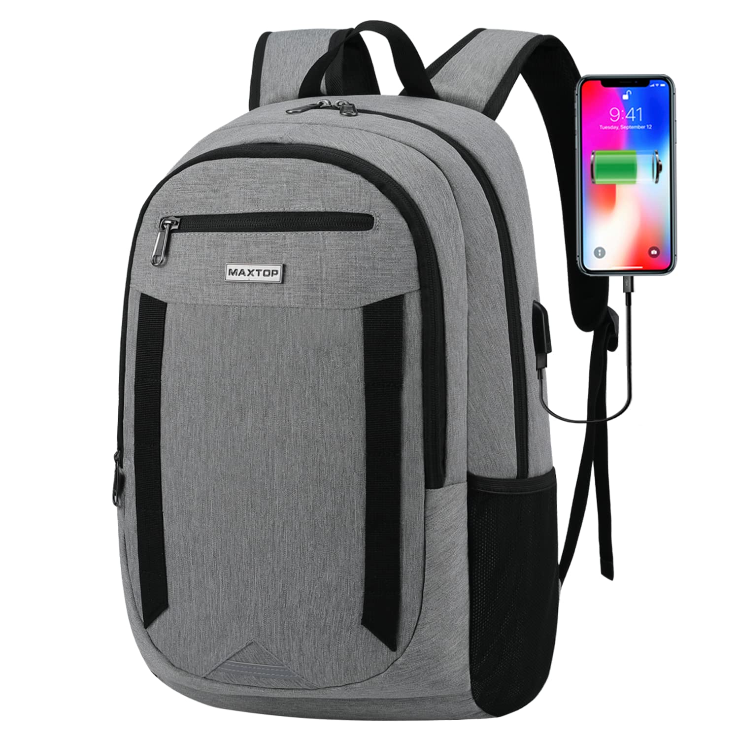 MAXTOP Laptop Computer Backpack Business with Backpacks Charging USB P