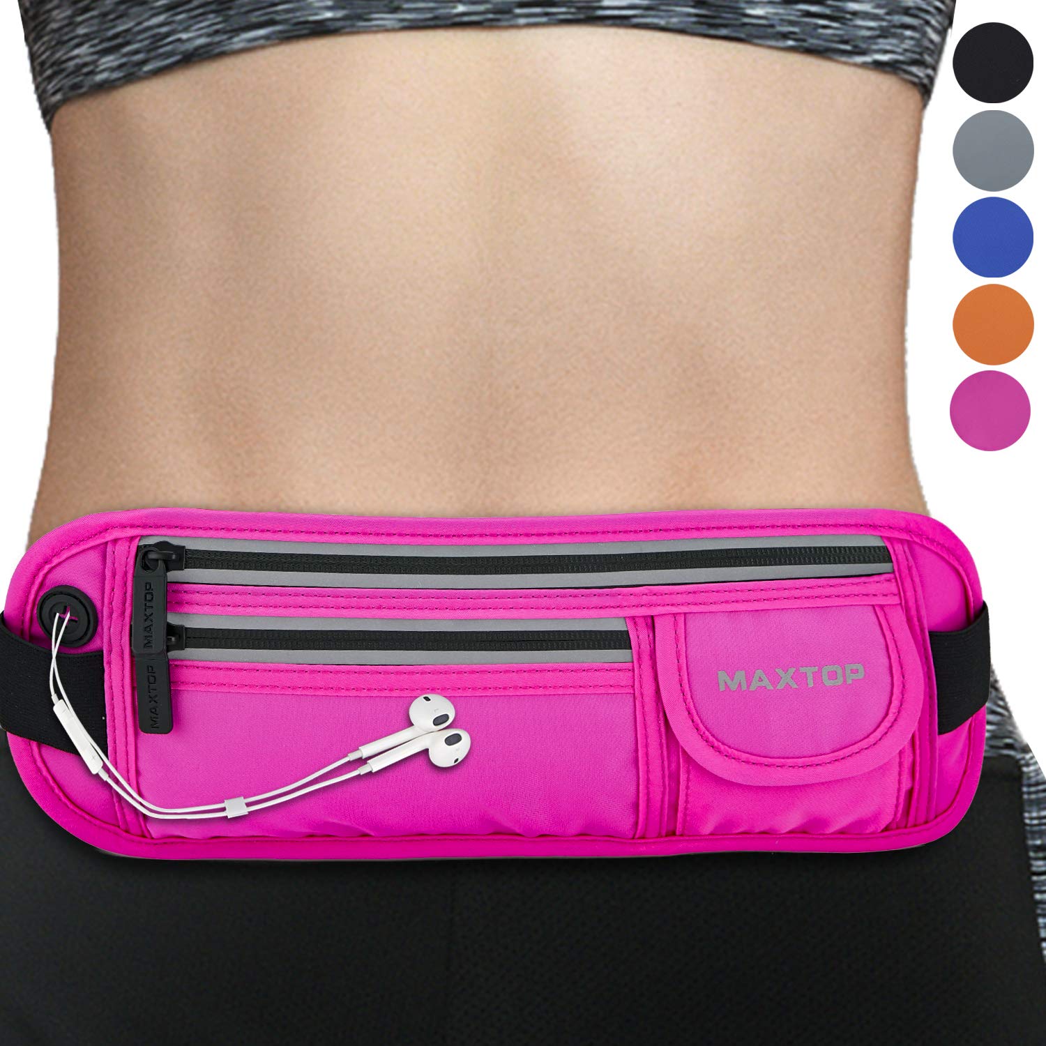MAXTOP No-Bounce Reflective Running Belt Pouch Black Waist Pack Bag,Water  Resistant Workout Fanny Pack for Fitness Jogging Hiking Travel,Cell Phone  Holder Fits All Phones, Waist Packs -  Canada